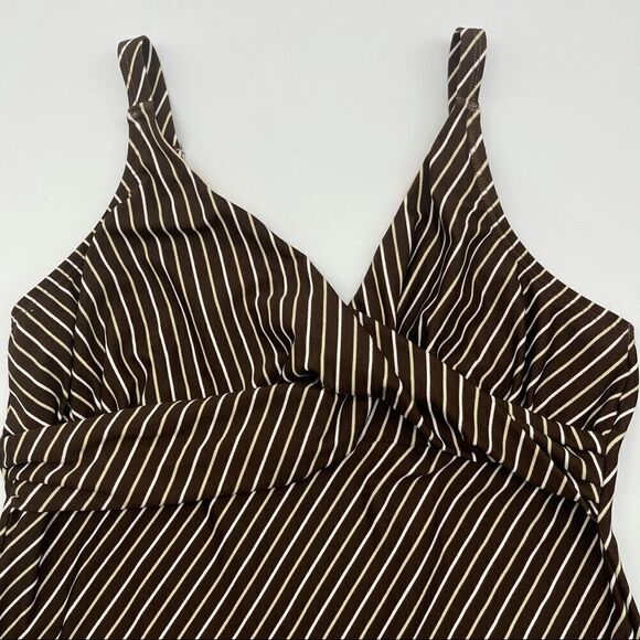 Modbe Swim Retro Twisted Tankini Top Sz L - Picture 4 of 10